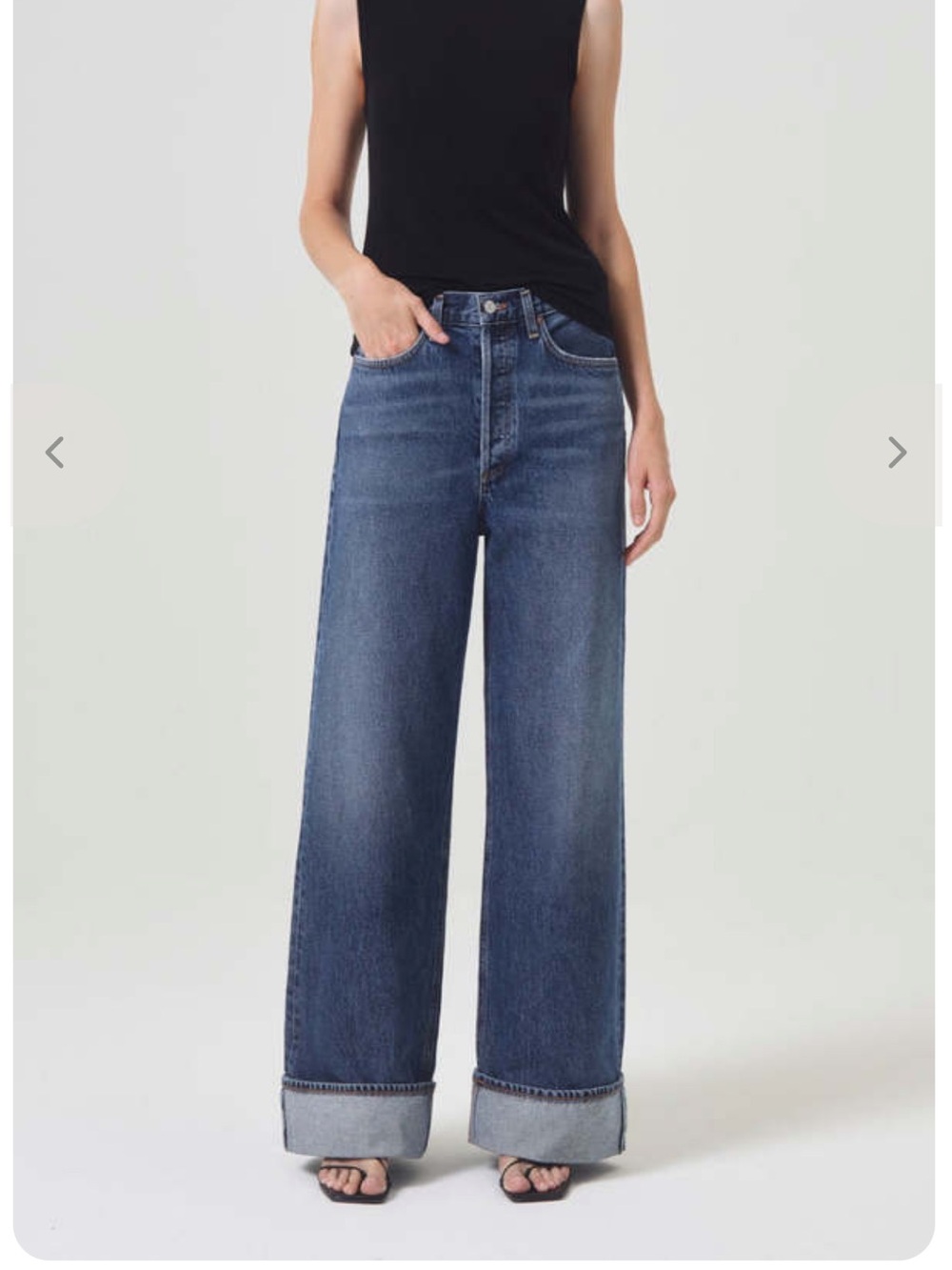 Agolde Dame Wide-Leg High-Rise Jeans in Medium Blue Wash